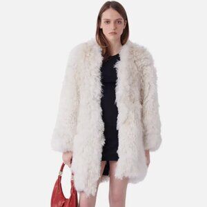 Just Cavalli Fall Winter 2014 cream, ivory fur coat